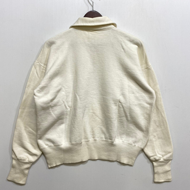 【中古品】【メンズ】 CHAMPION チャンピオン 小文字ランタグ 50-60S FAIRLAWN HALF ZIP POLO SWEATSHIRT フェアローン ハーフ ジップ ポロ スウェットシャツ トップス 146-260827-yn-17-izu サイズ：L カラー：ホワイト 万代Net店