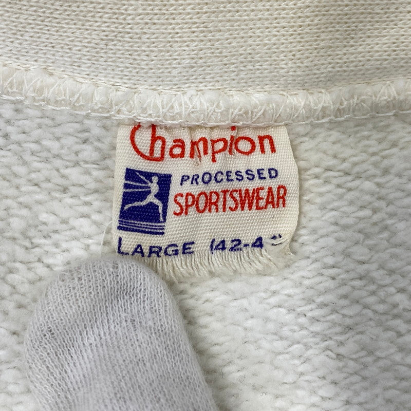 【中古品】【メンズ】 CHAMPION チャンピオン 小文字ランタグ 50-60S FAIRLAWN HALF ZIP POLO SWEATSHIRT フェアローン ハーフ ジップ ポロ スウェットシャツ トップス 146-260827-yn-17-izu サイズ：L カラー：ホワイト 万代Net店
