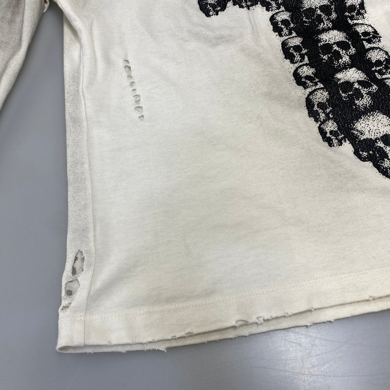 【現状渡し品】【メンズ】 DEVIL KIM デビルキム WOUND ZIP LONG SLEEVE ジップ ロングスリーブ Tシャツ トップス 141-260817-kh-01-izu サイズ：S カラー：ホワイト系 万代Net店