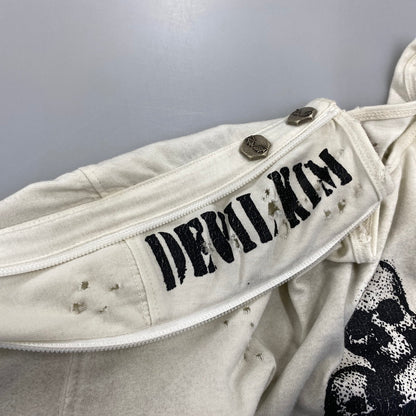 【現状渡し品】【メンズ】 DEVIL KIM デビルキム WOUND ZIP LONG SLEEVE ジップ ロングスリーブ Tシャツ トップス 141-260817-kh-01-izu サイズ：S カラー：ホワイト系 万代Net店