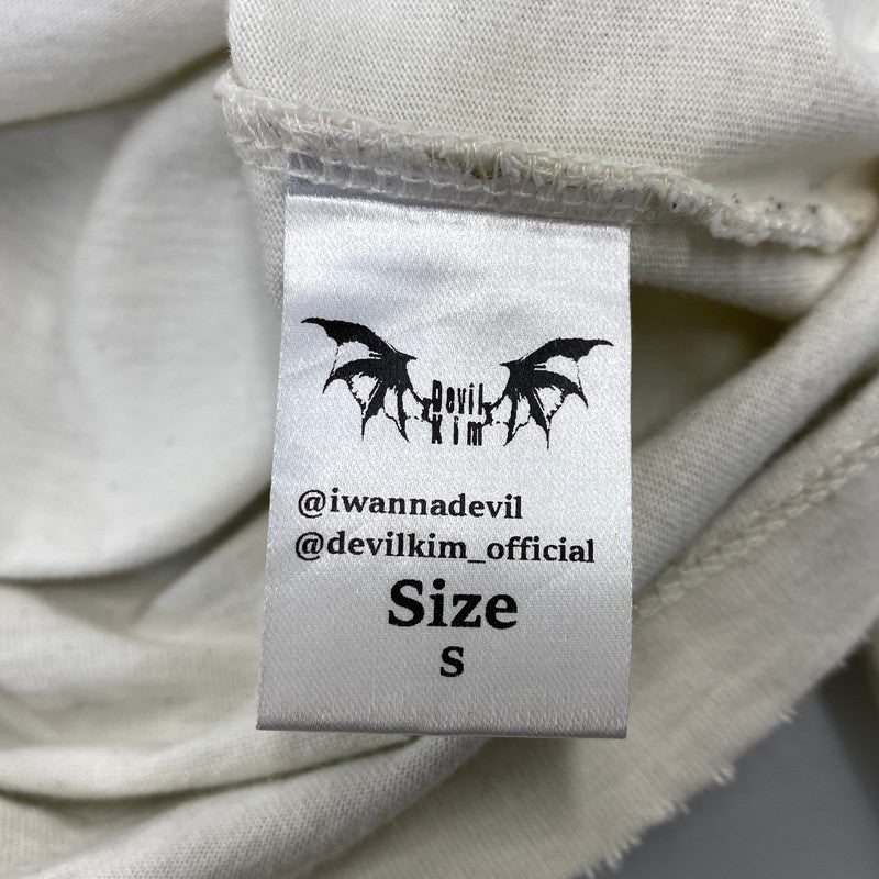 【現状渡し品】【メンズ】 DEVIL KIM デビルキム WOUND ZIP LONG SLEEVE ジップ ロングスリーブ Tシャツ トップス 141-260817-kh-01-izu サイズ：S カラー：ホワイト系 万代Net店