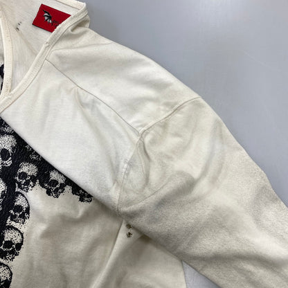 【現状渡し品】【メンズ】 DEVIL KIM デビルキム WOUND ZIP LONG SLEEVE ジップ ロングスリーブ Tシャツ トップス 141-260817-kh-01-izu サイズ：S カラー：ホワイト系 万代Net店