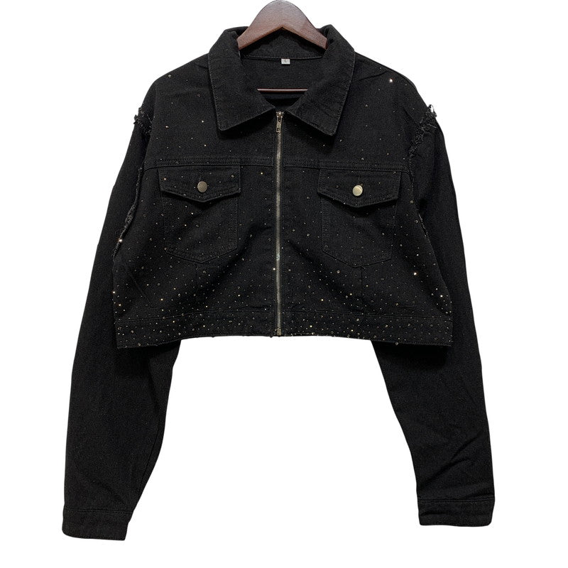 【中古品】【メンズ】 USED CUSTOM DENIM JACKET カスタム デニム ジャケット アウター 147-260828-cs-08-izu サイズ：L カラー：ブラック 万代Net店