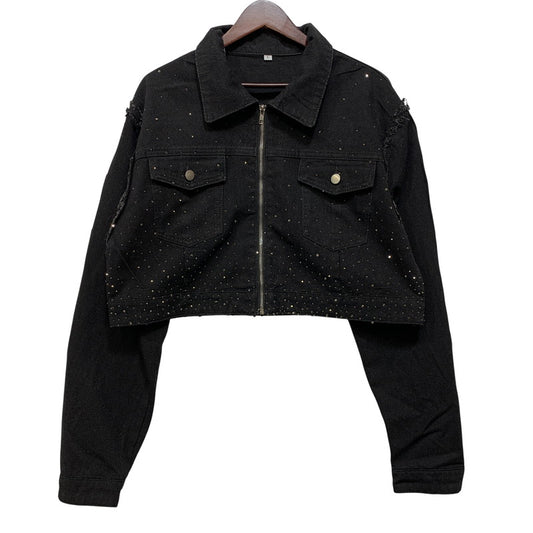 【中古品】【メンズ】 USED CUSTOM DENIM JACKET カスタム デニム ジャケット アウター 147-260828-cs-08-izu サイズ：L カラー：ブラック 万代Net店