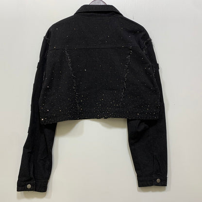 【中古品】【メンズ】 USED CUSTOM DENIM JACKET カスタム デニム ジャケット アウター 147-260828-cs-08-izu サイズ：L カラー：ブラック 万代Net店