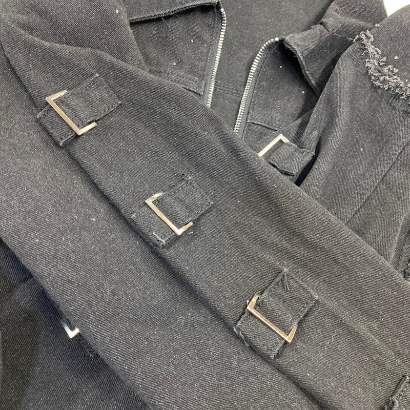 【中古品】【メンズ】 USED CUSTOM DENIM JACKET カスタム デニム ジャケット アウター 147-260828-cs-08-izu サイズ：L カラー：ブラック 万代Net店