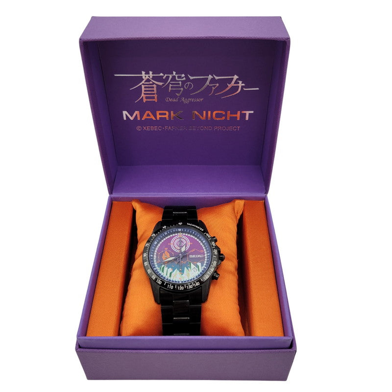 【中古品】【メンズ/レディース】 SEIKO セイコー× 蒼穹のファフナー 7T92-HCF0 MK.NICHT MODEL SPECIAL COLLABORATION WATCH スぺシャル コラボレーション ウォッチ 腕時計 197-260818-cs-21-izu カラー：ブラック 万代Net店