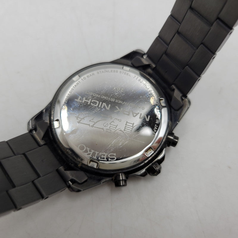 【中古品】【メンズ/レディース】 SEIKO セイコー× 蒼穹のファフナー 7T92-HCF0 MK.NICHT MODEL SPECIAL COLLABORATION WATCH スぺシャル コラボレーション ウォッチ 腕時計 197-260818-cs-21-izu カラー：ブラック 万代Net店