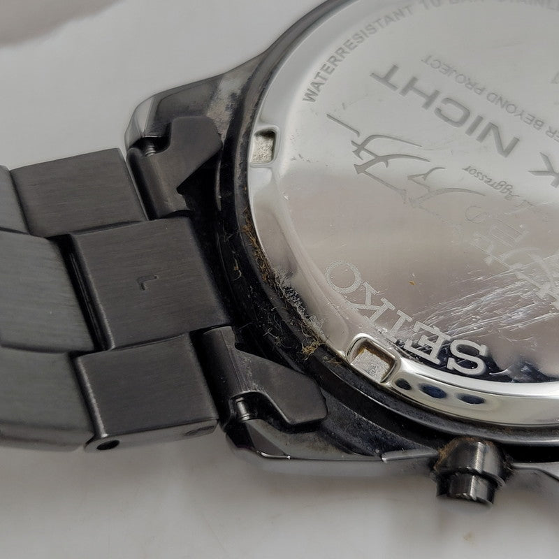【中古品】【メンズ/レディース】 SEIKO セイコー× 蒼穹のファフナー 7T92-HCF0 MK.NICHT MODEL SPECIAL COLLABORATION WATCH スぺシャル コラボレーション ウォッチ 腕時計 197-260818-cs-21-izu カラー：ブラック 万代Net店