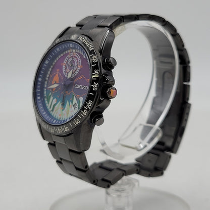 【中古品】【メンズ/レディース】 SEIKO セイコー× 蒼穹のファフナー 7T92-HCF0 MK.NICHT MODEL SPECIAL COLLABORATION WATCH スぺシャル コラボレーション ウォッチ 腕時計 197-260818-cs-21-izu カラー：ブラック 万代Net店