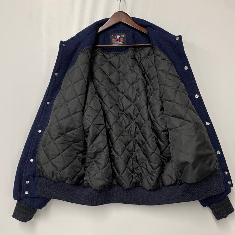 【中古品】【メンズ】 JOURNAL STANDARD ジャーナルスタンダード× GAME SPORTSWEAR ゲームスポーツウエア 21-011-610-0101-3-0 別注 WOOL STADIUM JACKET ウール スタジアム ジャケット アウター 147-260821-cs-04-izu サイズ：L カラー：ネイビー 万代Net店