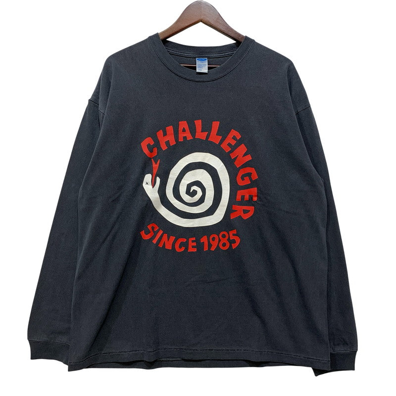 【中古品】【メンズ】 CHALLENGER チャレンジャー L/S PIGMENT SPIRAL SNAKE TEE ロングスリーブ ピグメント Tシャツ 長袖 142-260830-as-05-izu サイズ：L カラー：PEPPER BLACK 万代Net店
