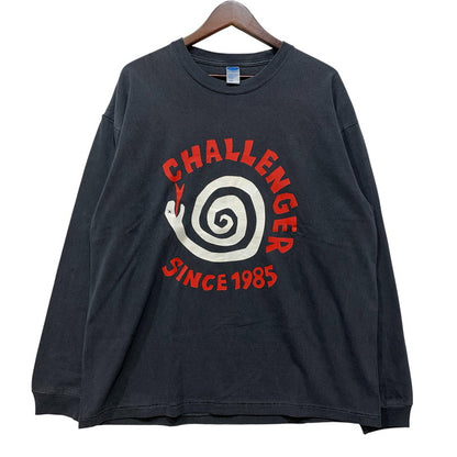 【中古品】【メンズ】 CHALLENGER チャレンジャー L/S PIGMENT SPIRAL SNAKE TEE ロングスリーブ ピグメント Tシャツ 長袖 142-260830-as-05-izu サイズ：L カラー：PEPPER BLACK 万代Net店