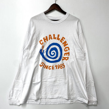 【中古品】【メンズ】 CHALLENGER チャレンジャー L/S PIGMENT SPIRAL SNAKE TEE 長袖 ピグメント Tシャツ 142-260829-as-09-izu サイズ：L カラー：ホワイト 万代Net店