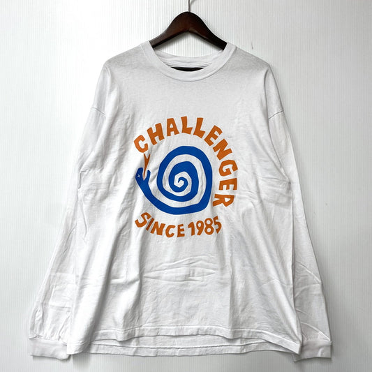 【中古品】【メンズ】 CHALLENGER チャレンジャー L/S PIGMENT SPIRAL SNAKE TEE 長袖 ピグメント Tシャツ 142-260829-as-09-izu サイズ：L カラー：ホワイト 万代Net店
