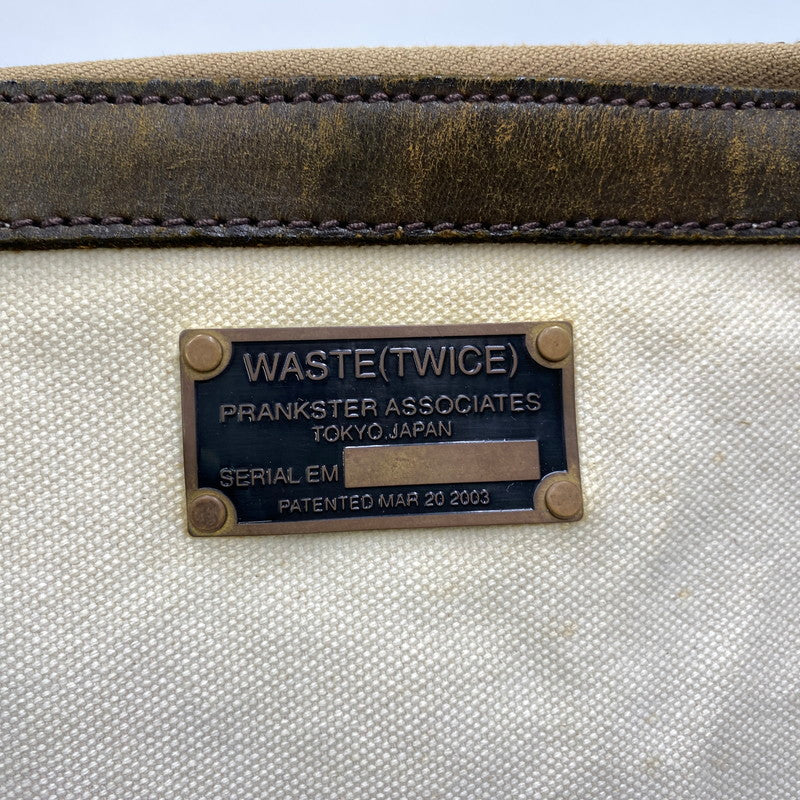 【現状渡し品】【メンズ/レディース】 WASTE(TWICE) ウェストトゥワイス × VASCO ヴァスコ CANVAS LEATHER TOTE BAG キャンバス レザー トートバッグ カバン 鞄 188-260903-as-22-izu カラー：ホワイト×ブラウン 万代Net店