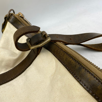 【現状渡し品】【メンズ/レディース】 WASTE(TWICE) ウェストトゥワイス × VASCO ヴァスコ CANVAS LEATHER TOTE BAG キャンバス レザー トートバッグ カバン 鞄 188-260903-as-22-izu カラー：ホワイト×ブラウン 万代Net店