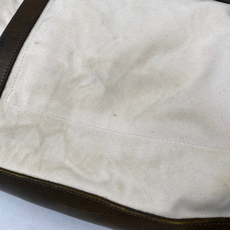 【現状渡し品】【メンズ/レディース】 WASTE(TWICE) ウェストトゥワイス × VASCO ヴァスコ CANVAS LEATHER TOTE BAG キャンバス レザー トートバッグ カバン 鞄 188-260903-as-22-izu カラー：ホワイト×ブラウン 万代Net店