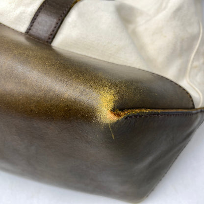 【現状渡し品】【メンズ/レディース】 WASTE(TWICE) ウェストトゥワイス × VASCO ヴァスコ CANVAS LEATHER TOTE BAG キャンバス レザー トートバッグ カバン 鞄 188-260903-as-22-izu カラー：ホワイト×ブラウン 万代Net店