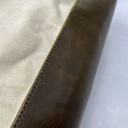 【現状渡し品】【メンズ/レディース】 WASTE(TWICE) ウェストトゥワイス × VASCO ヴァスコ CANVAS LEATHER TOTE BAG キャンバス レザー トートバッグ カバン 鞄 188-260903-as-22-izu カラー：ホワイト×ブラウン 万代Net店