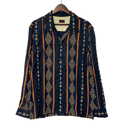 【中古品】【メンズ】 R.J.B アールジェイビー THE FLAT HEAD RAYON OPEN COLLAR LS SHIRT フラットヘッド レーヨン オープンカラー 長袖シャツ 145-260829-as-06-izu サイズ：40 カラー：ネイビー 万代Net店