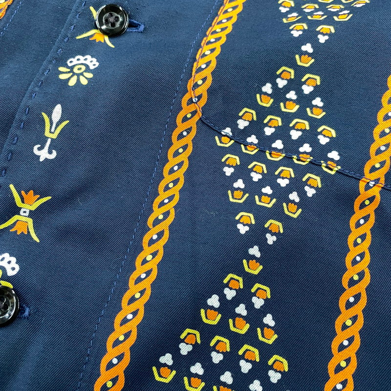 【中古品】【メンズ】 R.J.B アールジェイビー THE FLAT HEAD RAYON OPEN COLLAR LS SHIRT フラットヘッド レーヨン オープンカラー 長袖シャツ 145-260829-as-06-izu サイズ：40 カラー：ネイビー 万代Net店