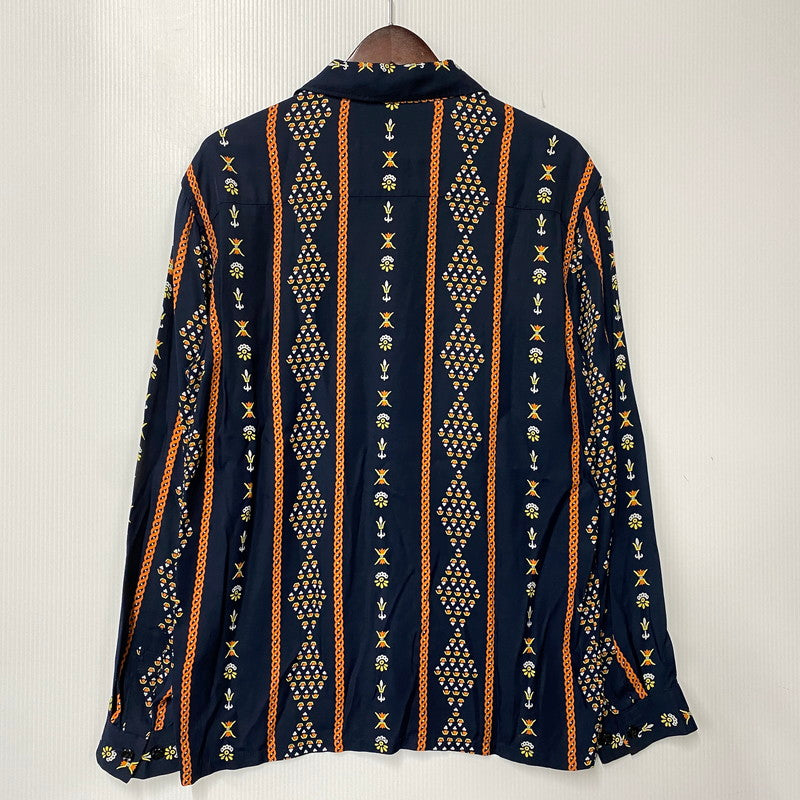 【中古品】【メンズ】 R.J.B アールジェイビー THE FLAT HEAD RAYON OPEN COLLAR LS SHIRT フラットヘッド レーヨン オープンカラー 長袖シャツ 145-260829-as-06-izu サイズ：40 カラー：ネイビー 万代Net店