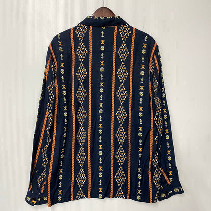 【中古品】【メンズ】 R.J.B アールジェイビー THE FLAT HEAD RAYON OPEN COLLAR LS SHIRT フラットヘッド レーヨン オープンカラー 長袖シャツ 145-260829-as-06-izu サイズ：40 カラー：ネイビー 万代Net店