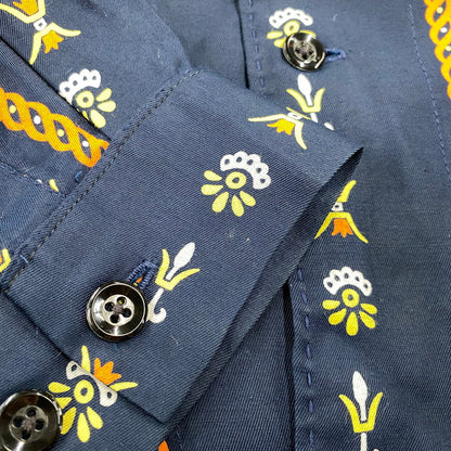 【中古品】【メンズ】 R.J.B アールジェイビー THE FLAT HEAD RAYON OPEN COLLAR LS SHIRT フラットヘッド レーヨン オープンカラー 長袖シャツ 145-260829-as-06-izu サイズ：40 カラー：ネイビー 万代Net店