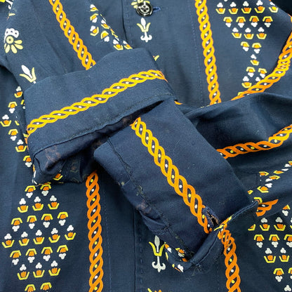 【中古品】【メンズ】 R.J.B アールジェイビー THE FLAT HEAD RAYON OPEN COLLAR LS SHIRT フラットヘッド レーヨン オープンカラー 長袖シャツ 145-260829-as-06-izu サイズ：40 カラー：ネイビー 万代Net店