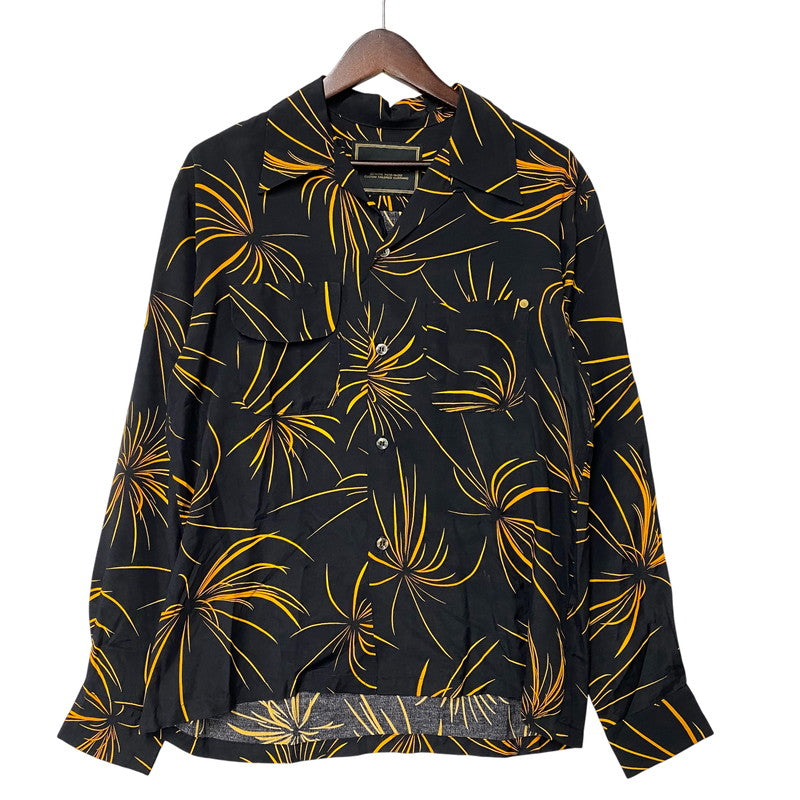 【中古品】【メンズ】 Anachronorm アナクロノーム RAYON HAND PRINT OPEN COLLAR SHIRT レーヨン オープンカラーシャツ 長袖 145-260829-as-07-izu サイズ：01 カラー：ブラック×オレンジ 万代Net店