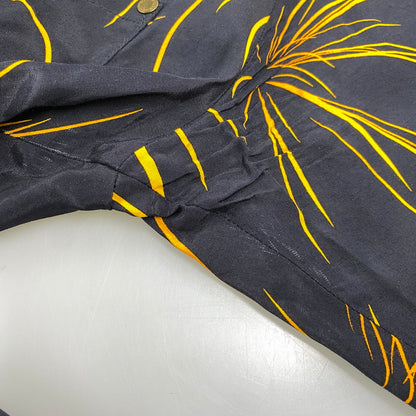 【中古品】【メンズ】 Anachronorm アナクロノーム RAYON HAND PRINT OPEN COLLAR SHIRT レーヨン オープンカラーシャツ 長袖 145-260829-as-07-izu サイズ：01 カラー：ブラック×オレンジ 万代Net店