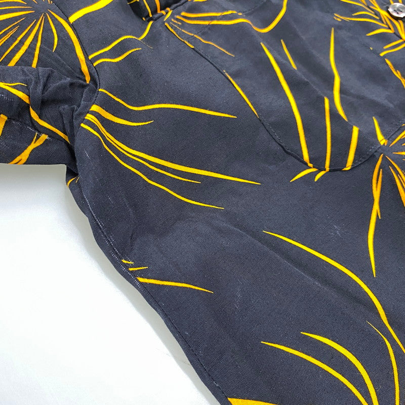 【中古品】【メンズ】 Anachronorm アナクロノーム RAYON HAND PRINT OPEN COLLAR SHIRT レーヨン オープンカラーシャツ 長袖 145-260829-as-07-izu サイズ：01 カラー：ブラック×オレンジ 万代Net店