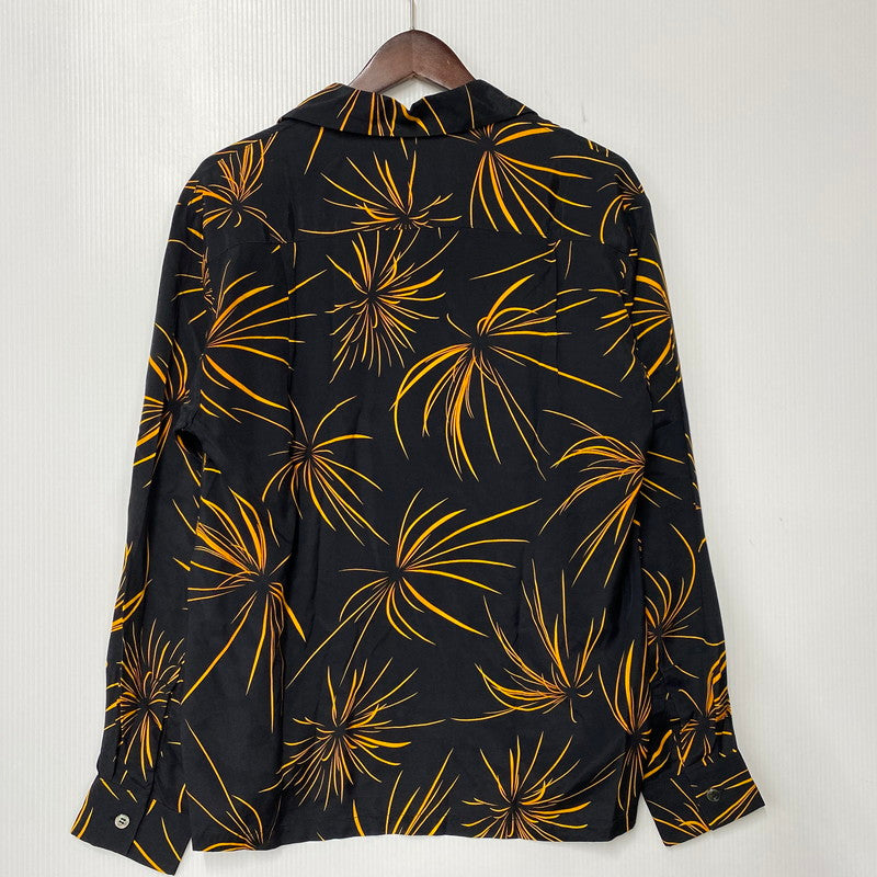 【中古品】【メンズ】 Anachronorm アナクロノーム RAYON HAND PRINT OPEN COLLAR SHIRT レーヨン オープンカラーシャツ 長袖 145-260829-as-07-izu サイズ：01 カラー：ブラック×オレンジ 万代Net店