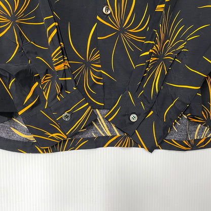 【中古品】【メンズ】 Anachronorm アナクロノーム RAYON HAND PRINT OPEN COLLAR SHIRT レーヨン オープンカラーシャツ 長袖 145-260829-as-07-izu サイズ：01 カラー：ブラック×オレンジ 万代Net店