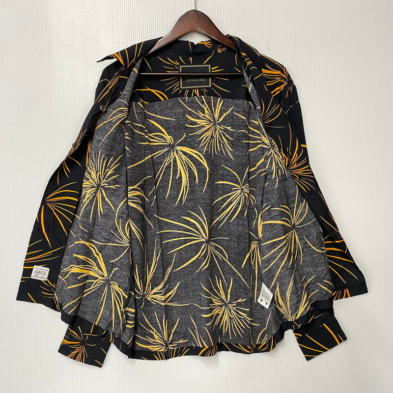 【中古品】【メンズ】 Anachronorm アナクロノーム RAYON HAND PRINT OPEN COLLAR SHIRT レーヨン オープンカラーシャツ 長袖 145-260829-as-07-izu サイズ：01 カラー：ブラック×オレンジ 万代Net店