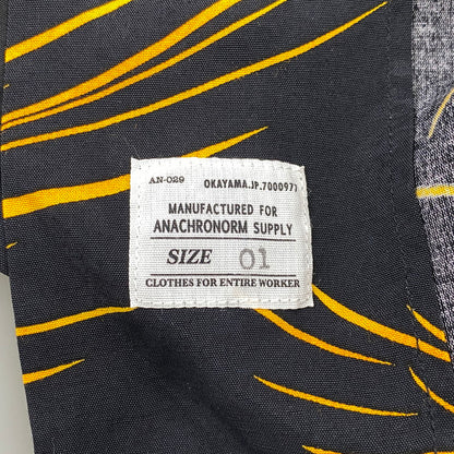 【中古品】【メンズ】 Anachronorm アナクロノーム RAYON HAND PRINT OPEN COLLAR SHIRT レーヨン オープンカラーシャツ 長袖 145-260829-as-07-izu サイズ：01 カラー：ブラック×オレンジ 万代Net店