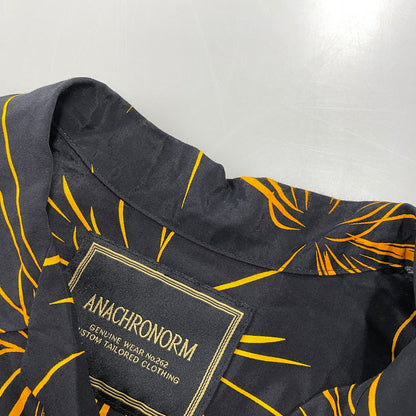 【中古品】【メンズ】 Anachronorm アナクロノーム RAYON HAND PRINT OPEN COLLAR SHIRT レーヨン オープンカラーシャツ 長袖 145-260829-as-07-izu サイズ：01 カラー：ブラック×オレンジ 万代Net店