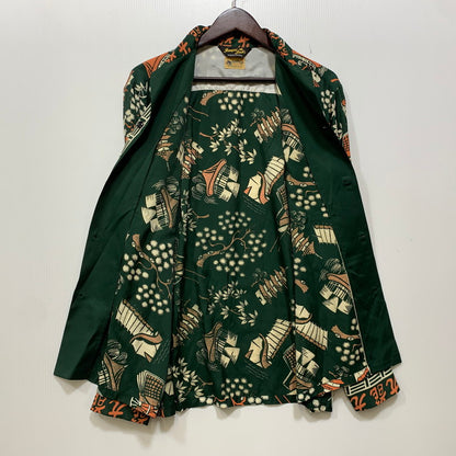【中古品】【メンズ】 JUMPIN JACK'S ジャンピンジャックス GROOVIN HIGH グルービン ハイ 光龍 RAYON OPEN COLLAR LS SHIRT レーヨン オープン カラー ロングスリーブ シャツ トップス 長袖 145-260819-cs-01-izu サイズ：L カラー：グリーン 万代Net店