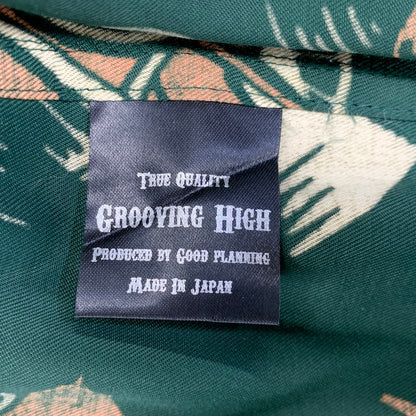 【中古品】【メンズ】 JUMPIN JACK'S ジャンピンジャックス GROOVIN HIGH グルービン ハイ 光龍 RAYON OPEN COLLAR LS SHIRT レーヨン オープン カラー ロングスリーブ シャツ トップス 長袖 145-260819-cs-01-izu サイズ：L カラー：グリーン 万代Net店