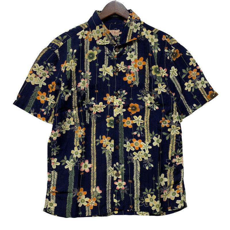 【中古品】【メンズ】 THE FLAT HEAD ザフラットヘッド RAYON OPEN COLLAR SS SHIRT レーヨン オープン カラー ショートスリーブ シャツ トップス 145-260831-kh-02-izu サイズ：40 カラー：ネイビー系 万代Net店