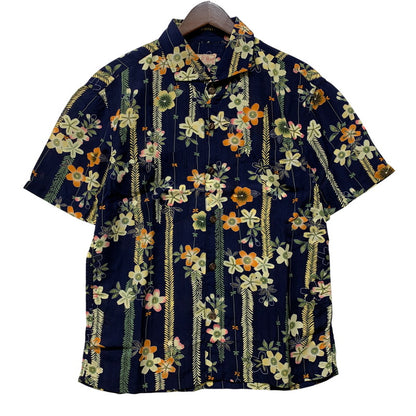 【中古品】【メンズ】 THE FLAT HEAD ザフラットヘッド RAYON OPEN COLLAR SS SHIRT レーヨン オープン カラー ショートスリーブ シャツ トップス 145-260831-kh-02-izu サイズ：40 カラー：ネイビー系 万代Net店