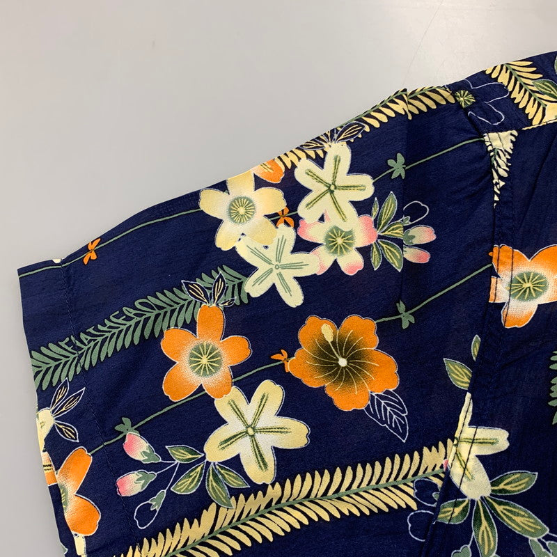 【中古品】【メンズ】 THE FLAT HEAD ザフラットヘッド RAYON OPEN COLLAR SS SHIRT レーヨン オープン カラー ショートスリーブ シャツ トップス 145-260831-kh-02-izu サイズ：40 カラー：ネイビー系 万代Net店