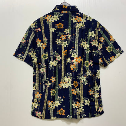 【中古品】【メンズ】 THE FLAT HEAD ザフラットヘッド RAYON OPEN COLLAR SS SHIRT レーヨン オープン カラー ショートスリーブ シャツ トップス 145-260831-kh-02-izu サイズ：40 カラー：ネイビー系 万代Net店