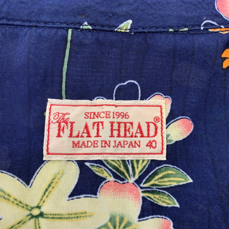 【中古品】【メンズ】 THE FLAT HEAD ザフラットヘッド RAYON OPEN COLLAR SS SHIRT レーヨン オープン カラー ショートスリーブ シャツ トップス 145-260831-kh-02-izu サイズ：40 カラー：ネイビー系 万代Net店