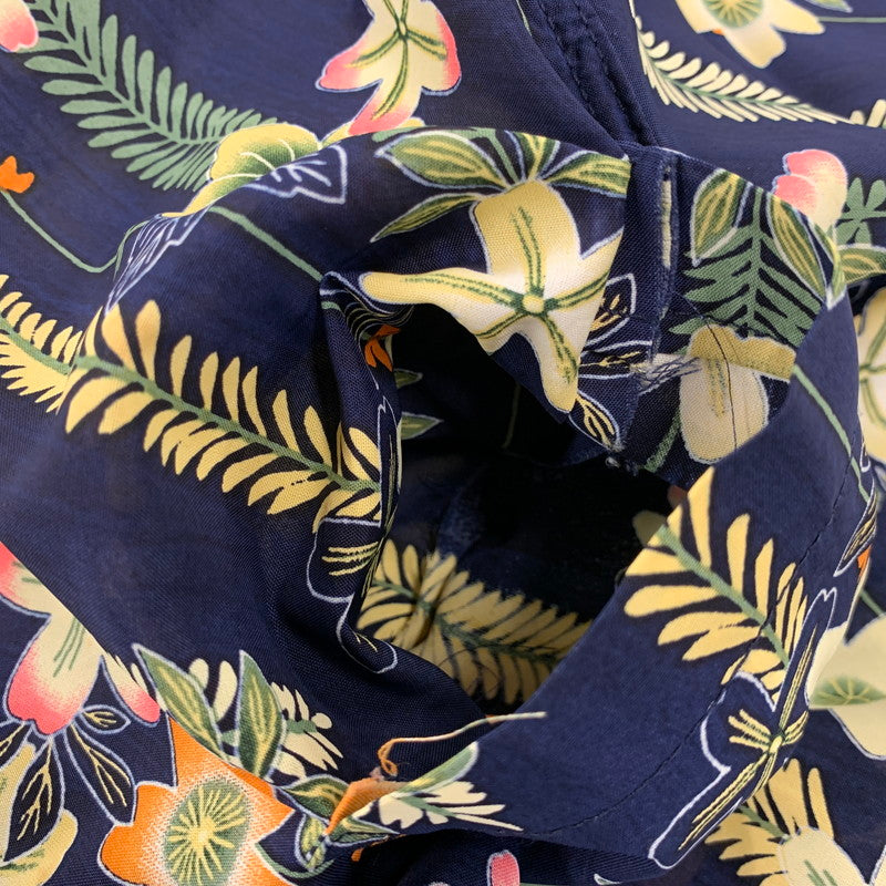 【中古品】【メンズ】 THE FLAT HEAD ザフラットヘッド RAYON OPEN COLLAR SS SHIRT レーヨン オープン カラー ショートスリーブ シャツ トップス 145-260831-kh-02-izu サイズ：40 カラー：ネイビー系 万代Net店