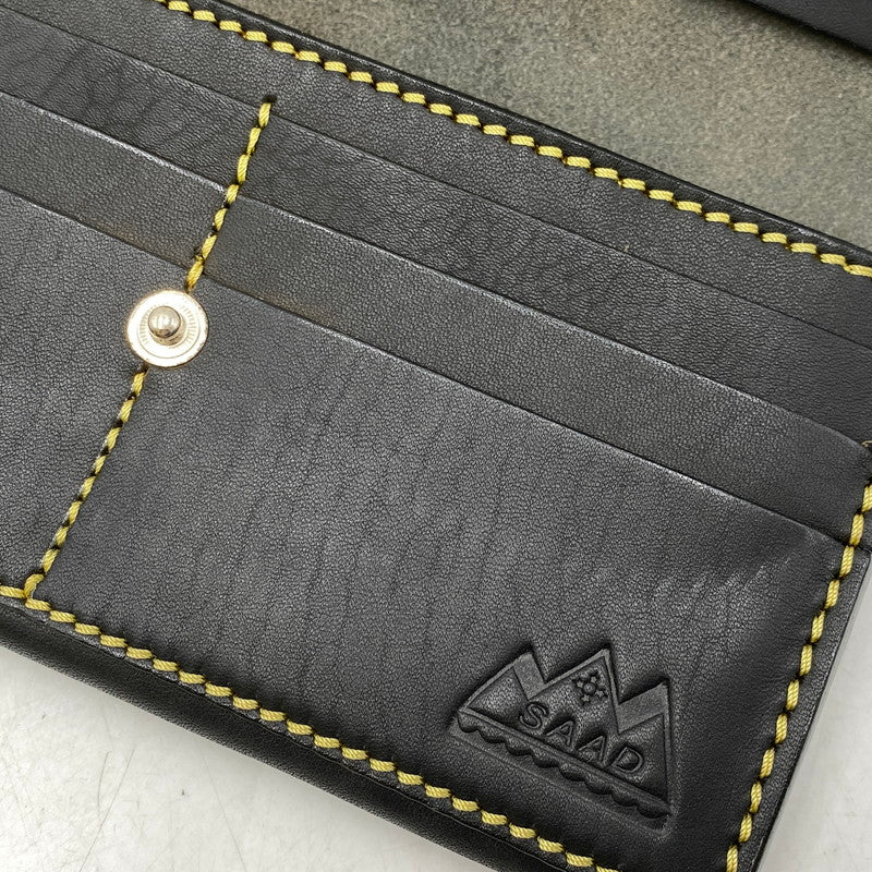 【中古品】【メンズ】 SAAD サード LEATHER FLAP BUTTON LONG WALLET レザーフラップボタン ロングウォレット 長財布 200-260820-as-11-izu カラー：ブラック 万代Net店