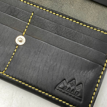 【中古品】【メンズ】 SAAD サード LEATHER FLAP BUTTON LONG WALLET レザーフラップボタン ロングウォレット 長財布 200-260820-as-11-izu カラー：ブラック 万代Net店