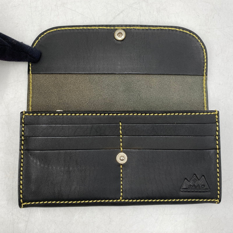 【中古品】【メンズ】 SAAD サード LEATHER FLAP BUTTON LONG WALLET レザーフラップボタン ロングウォレット 長財布 200-260820-as-11-izu カラー：ブラック 万代Net店