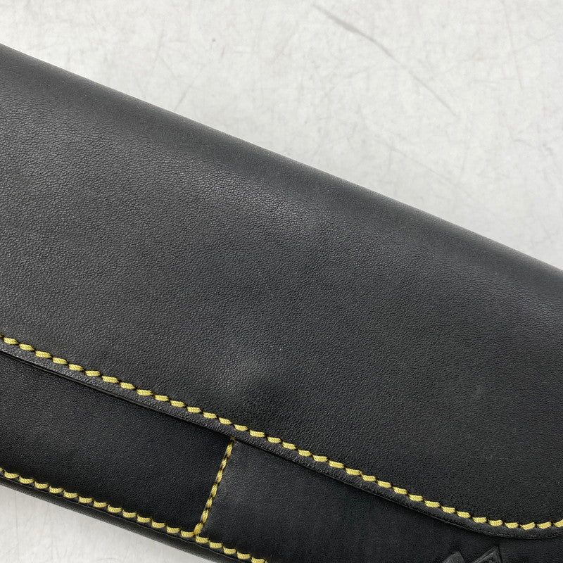 【中古品】【メンズ】 SAAD サード LEATHER FLAP BUTTON LONG WALLET レザーフラップボタン ロングウォレット 長財布 200-260820-as-11-izu カラー：ブラック 万代Net店